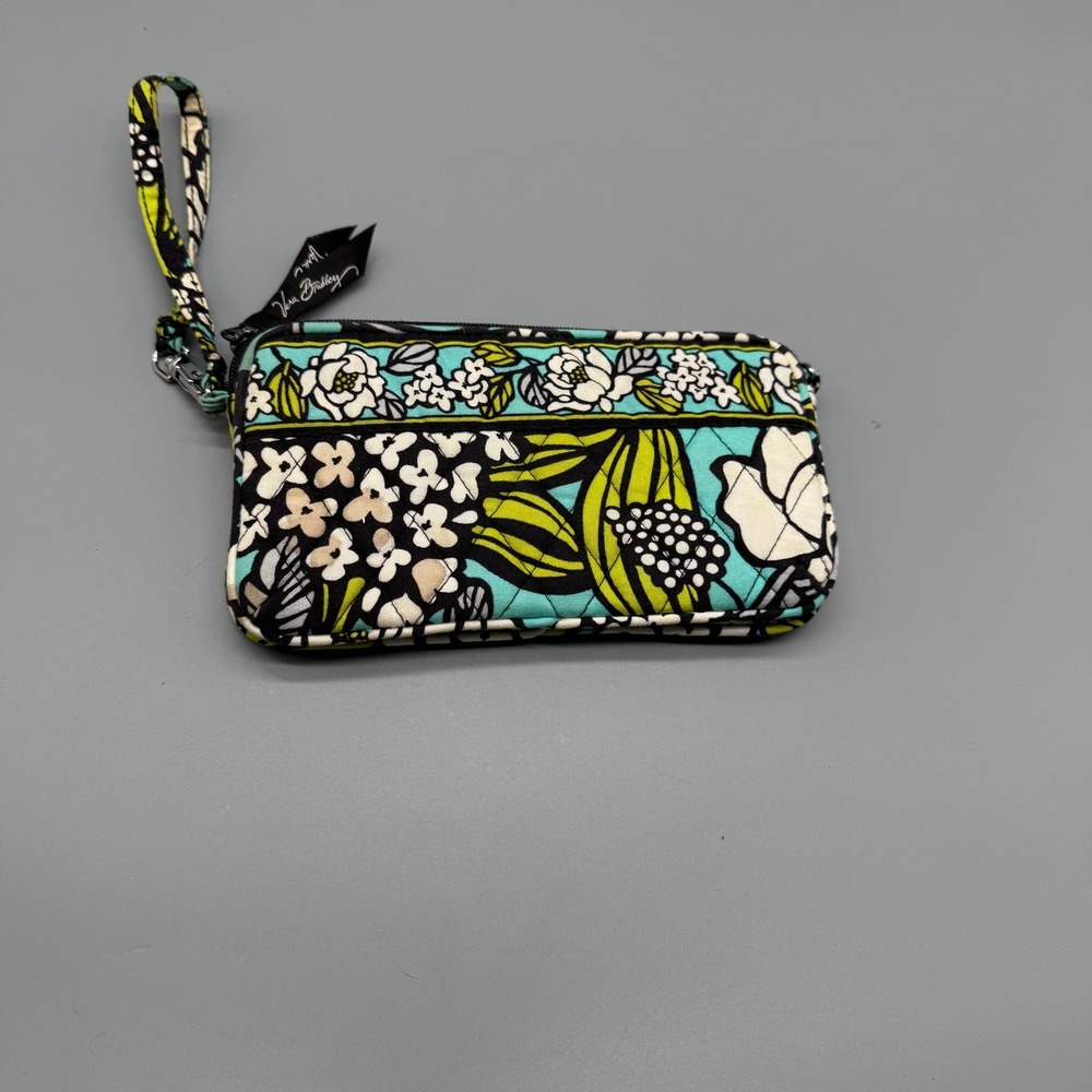 Vera Bradley‎ Provencal Floral Quilted Cotton Wristlet Wallet Blue Yellow White - Picture 2 of 4